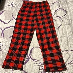 Red and Black Plaid Pajama Pants